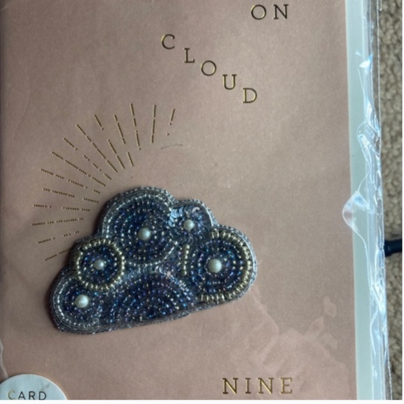Anthropologie On Cloud Nine sticker and card patch applique silver bead sequin - Picture 6 of 7